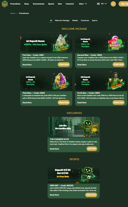 CashBox Casino mobile